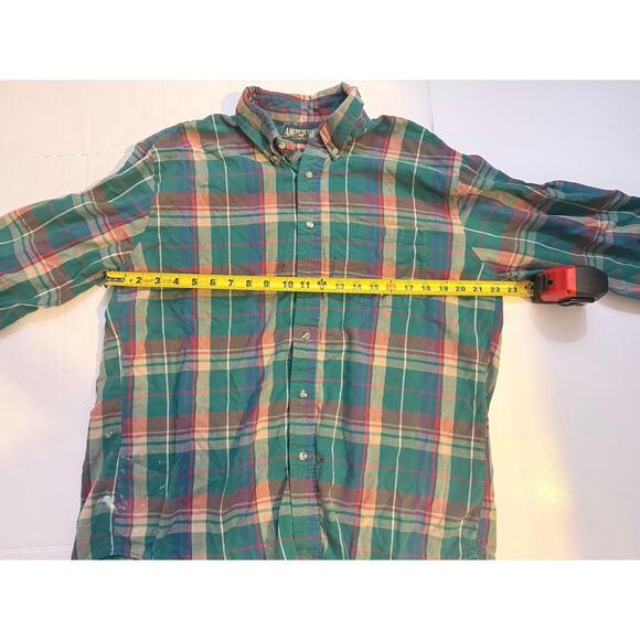 1990s Vintage Mens American Eagle Green Plaid Distressed Button Up Size Large - Picture 4 of 10